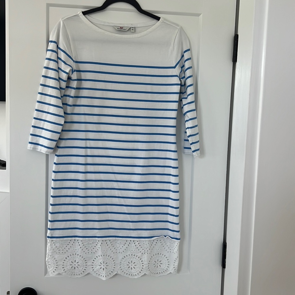 Vineyard Vines 3/4 sleeve stripe dress
